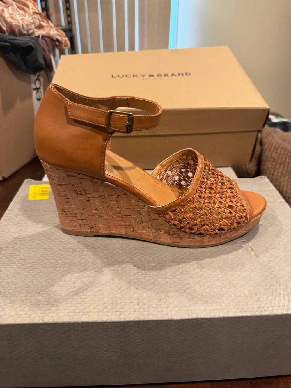 Maurices Women’s Eloise Platform Wedge Sandals Natural Brown Size 9.5 M US